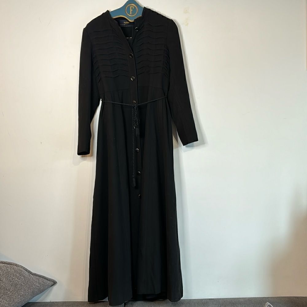 Tugba Manto Long Soft Flannel Slim Fit Button Up Dress - 16
